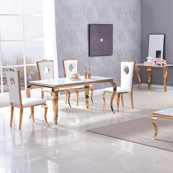 Trézor Oriental - Décoration et Ameublement - Chantepie - Table repas Baroque rectangle gold (existe aussi en 1m50 a 430 euros )
